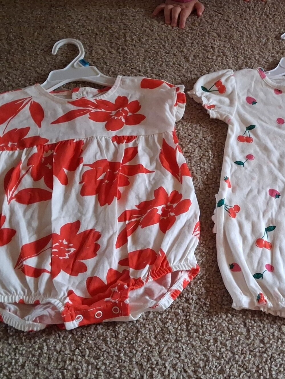 Carter's Bundle 24M Baby Girls White Romper Red Floral Fruit Heart Print